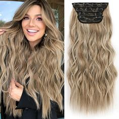 About this item More Volume--At 190g 20 inches,Each pack includes: 2 pieces of 5 inches wide 2 clips in wefts; 1 piece of 6 inches wide 3 clips in weft; 1 piece of 7 inches wide 4 clips in weft.(This weight is within people tolerance.If you feel its too heavy.You can reduce the number of pieces you wear.Or you can trim the length to reduce the weight). How to care--Unlike your own hair, hair extensions may become tangled without nutrients. Use a detangling spray, or take a spray bottle and put some conditioner in it and add water. If there is no conditioner, just spray some water, so that the hair extension will not be very dry and prevent tangles to a certain extent. Color difference & after-salesAll products in this store are real shots; there may be slight deviations due to technology, Blonde Extensions In Brown Hair, Light Brown Hair Extensions, Brown Blonde Hair Extensions, Sandy Brown Hair Extensions, Wavy Extensions, Bellami Hair Extensions Hot Toffee Blonde, Detangling Spray, Bad Haircut, Hair For Women