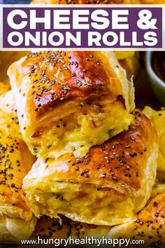 cheesy and onion rolls are the perfect appetizer to serve at any party