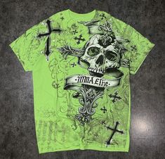 Scene Shirts, Cross Graphic, Gothic Y2k, Y2k Harajuku, Harajuku Style, Retro Tops, Skull Graphic, Gothic Skull, Y2k Summer