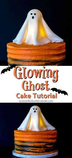 a cake that has been decorated to look like a ghost