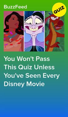 the movie poster for you won't pass this quiz unless you've seen every disney movie