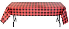 a red and black checkered table cloth