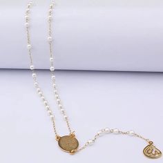 Muslim mother eid ramadan gift necklace Rosary Jewelry, Arabic Script, Long Chain Necklace, Pearl Types, Pearl Size, Drop Pendant, Love Symbols, Shape Patterns, Pearl Beads