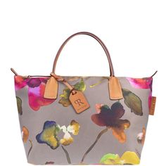 Everyday Floral Print Double Handle Shoulder Bag, Everyday Floral Print Shoulder Bag With Double Handle, Floral Print Double Handle Shoulder Bag For Everyday, Spring Floral Print Double Handle Bags, Daily Use Satchel With Detachable Strap For Spring, Spring Satchel With Detachable Strap For Daily Use, Spring Floral Print Double Handle Shoulder Bag, Floral Print Top Handle Bag For Travel, Spring Satchel With Top Handle And Leather Handles