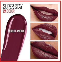 Maybelline Super Stay 24, 2-Step Liquid Lipstick Makeup, Long Lasting Highly Pigmented Color With Moisturizing Balm, Merlot Armour, Red, 1 Count 24 Hour Liquid Lipstick: Merlot Armour Long Lasting Liquid Lipstick, Won’t Cake, Dry, Or Flake. It Delivers The Highly Pigmented Color Of A Lipstick, Glides On Like A Gloss And Moisturizes Like A Balm For All Day Red Lip Color 2 Step Application: Super Stay Liquid Lipstick, Featuring Micro Flex Technology, Swipes On Effortlessly With The Precision Tip A Fall Lipstick Colors, Fall Lipstick, Red Lip Color, Maybelline Makeup, Maybelline Super Stay, 2 Step, Red Lip, Lipstick Makeup, Lip Color