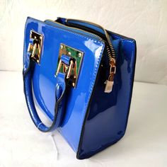 New. Unused. Gramercy & Grand Blue Purse For Ladies. Peta Approved. Vegan. Blue Satchel Shoulder Bag For Party, Blue Rectangular Satchel For Party, Blue Rectangular Party Satchel, Elegant Blue Bag With Zipper Closure, Elegant Blue Bags With Zipper Closure, Elegant Blue Shoulder Bag With Zipper Closure, Blue Office Bag With Zipper Closure, Blue Satchel For Office, Chic Blue Satchel For Shopping