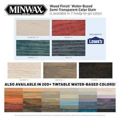 wood finish water based flooring samples in various colors and sizes, with the text below it