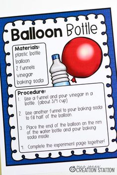 a poster with instructions on how to make a balloon bottle