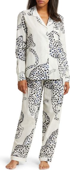 Desmond & Dempsey Floral Long Sleeve Cotton Pajamas | Nordstrom Cotton Wide-leg Sleepwear For Lounging, Cotton Wide Leg Sleepwear For Lounging, Cotton Wide Leg Sleepwear For Pajama Party, White Long Sleeve Relaxed Fit Sleepwear, Wide Leg Cotton Sleepwear, Spring Wide-leg Cotton Sleepwear, Wide Leg Cotton Sleepwear For Spring, Spring Wide Leg Cotton Sleepwear, Spring Cotton Sleepwear With Wide Legs