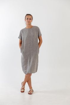 Linen dress GITA Linen short sleeves summer linen dress for | Etsy Summer Linen Shift Dress With Short Sleeves, Relaxed Fit Short Sleeve Dresses With Side Pockets, Summer Linen Dress With Short Sleeves And Relaxed Fit, Summer Linen Dress With Relaxed Fit And Short Sleeves, Relaxed Fit Linen Summer Dress With Short Sleeves, Casual Linen Dress With Pockets And Short Sleeves, Casual Short Sleeve Linen Dress With Pockets, Relaxed Fit Short Sleeve Linen Summer Dress, Relaxed Fit Short Sleeve Midi Dress With Pockets