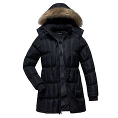 Women's Parka Puffer Coat With Faux-Fur Hood Womens Parka, Fur Hood, Black Faux Fur, Down Coat, Fur Trim, Pennsylvania, Parka