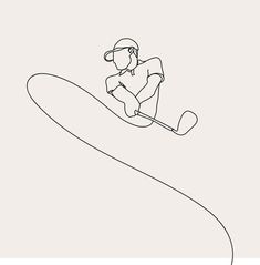 Minimalist Golf line art, Extreme Sport, Golfer Athlete, Simple Sketch, Outline Drawing, Vector Illustration, Black Lines Golfing Golf Drawing Sketches, Golf Line Drawing, Golf Drawing Art, Simple Golf Tattoo, Golf Art Drawing, Golf Line Art, Golf Drawing Easy, Golf Doodles, Golfer Drawing