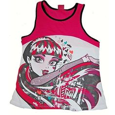 Introducing This Brand New Girls' Racerback Tank Top, Featuring The Beloved Draculaura From The Monster High Character Family. This Top Is Perfect For Any Young Girl Who Loves To Show Off Her Unique Style. The Top Comes In Size Xl And Features A Fun And Colorful Design With Various Shades And Hues. Made With High-Quality Materials, This Tank Top Is Perfect For Any Occasion, Whether It Be A Day At School Or A Fun Outing With Friends. The Tank Top Is Perfect For Girls Of All Ages And Sizes, And Is Monster High Characters, Xl Girls, Tanktop Girl, Colorful Design, At School, New Girl, Racerback Tank Top, Monster High, Racerback Tank