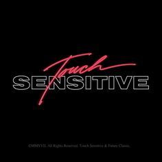 a black background with the words track sensitive in red and pink on top of it