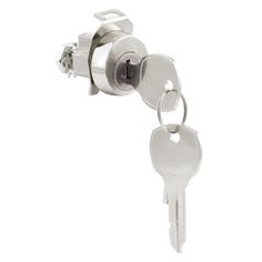 two keys are attached to the handle of a key lock on a white background with clippings