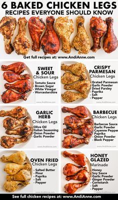 an image of different types of chicken legs