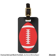 Custom #Red and Black #Football #Luggage #Tag Bag Tag, Luggage Tag, Bag Tags, Luggage Tags