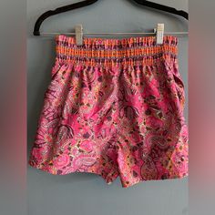 $58 Fp Movement Women's Pink Next Round Paisley Shorts Size Xs Nwt Stretch Paisley Print Bottoms For Summer, Paisley Print Shorts For Beach, Paisley Print Short Beach Bottoms, Paisley Print Beach Shorts, Short Paisley Print Beach Bottoms, Casual Paisley Print Bottoms For Vacation, Summer Beach Shorts With Paisley Print, Summer Paisley Print Short Bottoms, Casual Paisley Print Bottoms For Day Out