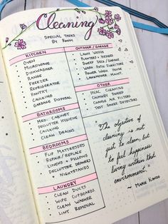 an open planner with writing on it