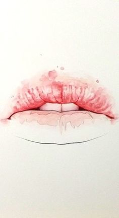 a painting of a woman's mouth with blood on the lip and upper lip