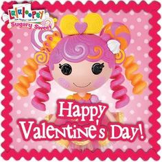 a happy valentine's day card with a doll