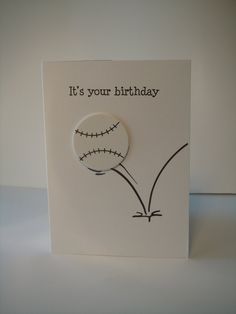 a birthday card with a baseball on it