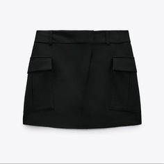 Zara Cargo Mini Skirt Sz Small Super Cute Brand New Zara Skirt With Pockets For Work, Zara Workwear Skirt With Pockets, Zara High Waist Skirt With Pockets, Zara Skort With Pockets, Chic Zara Skort With Pockets, Zara Lined Mini Skirt For Workwear, Elegant Black Mini Skirt With Pockets, Zara Mini Skirt For Workwear, Zara Mini Skirt For Work