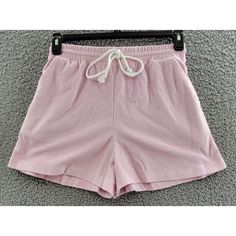 Wayf Terry Cloth High-Waist Shorts Women'S M Pink Elastic Drawstring Waist Wayf Terry Cloth High-Waist Shorts Women's M Pink Elastic Drawstring Waist Retail $58.00 These Wayf Women's Terry Cloth Shorts Are A Perfect Addition To Any Casual Wardrobe. The Drawstring Closure And High Waist Provide Both Comfort And Style. These Breathable Shorts Feature Terry Cloth Fabric, Slash Pockets, And A Flat Front Design. They Are Ideal For Walking And Other Summer Activities. The Pink Solid Pattern Adds Solid Color Bottoms With Drawstring, Short Length, High Waist Leisure Bottoms For Summer, High Waist Casual Shorts With Drawstring, Casual High Waist Drawstring Shorts, Casual High Waist Shorts With Drawstring, Casual High-waist Drawstring Shorts, Solid Color Drawstring Pajama Shorts, High Waist Leisure Shorts With Built-in Shorts, Stretch Short Bottoms With Drawstring