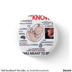 a button with an image of a baby on it's back and the words i know