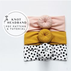 Baby Headband pattern, Round Knot Headband pattern & step by step tutorial which helps make them very quickly and easily. Bun Headbands are the perfect little gift idea for babies & mums. Create stylish, soft cotton Donut headbands which also help protecting babies ears. Sizes included from preemie to adult. This is a PDF instant download sewing pattern, that can be printed from your home printer on a normal A4 paper. It comes with written instructions and step by step photo tutorial. No physica Top Knot Headband Baby, Diy Baby Headbands No Sew, Headband Ideas Diy, Knot Headband Pattern, Baby Headband Pattern, Knotted Headband Tutorial, Bun Headband, Baby Headband Tutorial, Diy Baby Bows