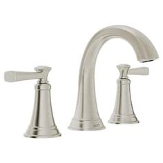 a faucet with two handles and nozzles