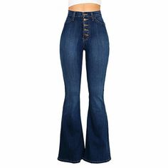 Ladies High Waisted Bell Bottom Bootcut Denim Pants Flared Jeans Trousers Hippie | eBay Womens Bell Bottom Jeans, Flared Jeans 70s, Bellbottom Pants, Fashion Thoughts, Flair Jeans, Bottom Jeans, Birthday List, Bell Bottom Pants, Flare Trousers