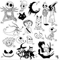 Spooky Knuckle Tattoos, Spooky Underbust Tattoo, Coraline Tattoo, Tato Flash, Flash Tats, Tattoo Dark, Halloween Flash