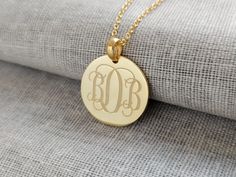 "3 Initials Monogram Necklace Gold,Small Initial Disc Necklace,Engraved Disc Pendant,Initial Disk Necklace,Celebrity Circle Necklace The custom disc necklace is made out of 925 sterling silver with 18K Gold Plated,it measures about 0.8 inch ,1.2mm thickness.The length of sterling silver chain can be selected in 14\",16\",18\",20\" or 22\". You can have it done in sterling silver,18k gold plating,white gold plating and rose gold plating. All of my products are handmade. It can be your initials (u Acrylic Monogram, Monogram Necklace Gold, Disk Necklace, Initial Disc Necklace, Fall Fashions, Initial Monogram, Diamond Solitaire Necklace, Dainty Pendant, Monogram Jewelry