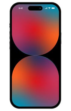 the back side of an iphone with two different colored circles on it's screen