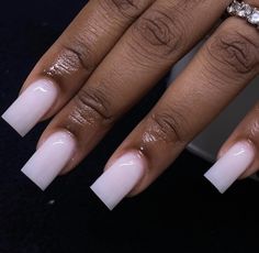 Plain Acrylic Nails, Girly Acrylic, Milky Nails, Hard Nails, White Acrylic Nails, Simple Acrylic Nails, Work Nails