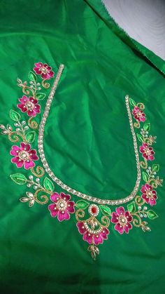 Aari Blouse Thread Work, Very Simple Aari Thread Work Blouse Design, Aari Work Thread Designs, Thread Work Aari Blouse Design, Thread Embroidered Blouse Designs, Simple Thread Embroidery Blouse Designs, Aari Thread Work Blouse Designs, Thread Work Blouse Designs Embroidery, Only Thread Work Blouse Designs