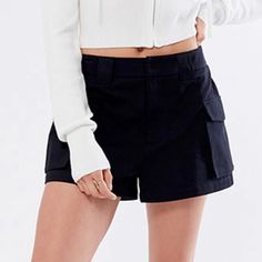 Pacsun High Waisted Cargo Pocket Shorts New With Tag Color: Black Size: X-Small Summer Black Shorts With Pockets, Black Summer Bottoms With Pockets, Black Bottoms With Pockets For Day Out, Black Cargo Shorts For Spring, Black Mid-rise Shorts For Day Out, Pacsun Shorts, Pocket Shorts, Cargo Pocket, Shorts With Pockets