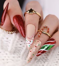 Christmas Themed Nails, Themed Nails, New Years Nail Designs, New Years Eve Nails, Nail Swag, Festival Nails