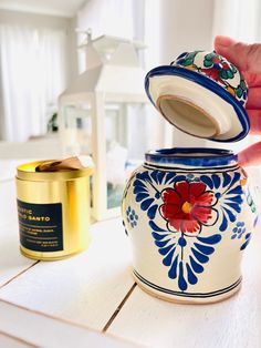 "- Talavera ginger jar  - These truly can fit in any setting and blend the line of modern but also traditional Home Decor Style.  - Small size: 5.75\" Tall x  Wide x 3.5\" Opening 3.5\" Tall Without Lid. HECHO EN MÉXICO: Master Mexican artists with centuries-old traditional Talavera pottery techniques craft each set by hand to perfection TRADITIONAL YET STYLISH: Talavera pottery gets modern update with match any decor DURABLE & WELL-MADE: Premium-grade clay is durable, sized perfectly for easy t Talavera Art, White Ginger Jars, Talavera Pottery, Jar Vase, Mexican Artists, Mexican Pottery, Pottery Techniques, Ceramics Pottery Art, Ginger Jars