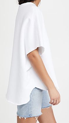 Frank & Eileen Capelet Tee | SHOPBOP Back Care, Frank & Eileen, Italian Fabric, Effortless Chic, Clothing Labels, Cotton Fleece, Dressed Down, Dolman Sleeve, Long Sleeve Tee