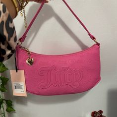 Brand New With Tag Pink Handheld Baguette Bag For Shopping, Trendy Pink Crossbody Baguette Bag, Pink Satchel Baguette Bag With Zipper, Pink Satchel Baguette Bag With Zipper Closure, Everyday Pink Pouch Baguette Bag, Trendy Pink Baguette Bag With Zipper Closure, Pink Satchel Baguette Bag For Shopping, Trendy Pink Pouch Baguette Bag, Pink Tote Baguette Bag For Shopping