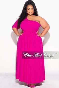 Final Sale Plus Size One Shoulder Dress in Fuchsia – Chic And Curvy Chic And Curvy, Size Clothing, One Shoulder Dress, Plus Size Outfits, Final Sale, Shoulder Dress, One Shoulder, Floral Prints, Spandex