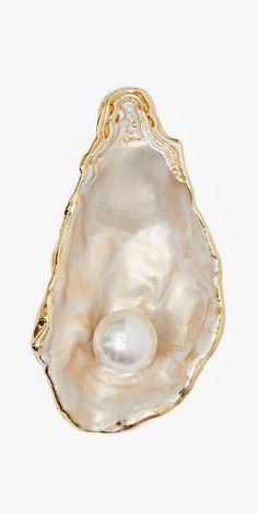 an oyster shell with a pearl in it