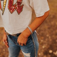 The Beaded Silver Cuff - Wild Junkie Turquoise Squash Blossom, Splash Of Color, Western Look, Squash Blossom Necklace, Cowgirl Style, Silver Cuff, Western Outfits, Western Wear, Silver Band