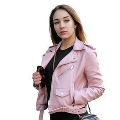 Blushing Rose Women Leather Jacket Formal Leather Jacket, Light Pink Jacket, Pink 90s, Women Leather Jacket, Womens Leather Biker Jacket, Pink Leather Jacket, Women Sleepwear, Vintage Biker, Jackets Women