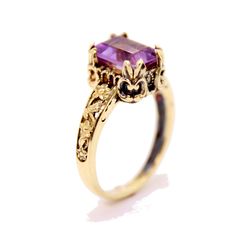 14K Gold ring delicate detailed antique vintage style design, with rectangle Amethyst gemstone. 14K Gold. Antique vintage flowers ornaments and engraving. ring size is size 7-USA , and we sizing it by demand. I make it any size you want. weight : 4.6 gram top width : 1 cm gemstone size : 7*8.8 mm Free worldwide shipping. Yellow Gold Amethyst Ring With Rectangular Shape, Vintage Emerald Cut Amethyst Ring For Anniversary, Classic Yellow Gold Rectangular Amethyst Ring, Vintage Emerald-cut Amethyst Ring For Anniversary, Heirloom Amethyst Ring With Accent Stones, Vintage Emerald Cut Amethyst Ring Gift, Elegant 14k Gold Rectangular Amethyst Ring, Gold Rectangular Amethyst Ring, Rectangular Amethyst Ring For Wedding