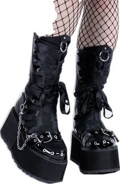 Punk Festival, Platform Shoes Boots, Patent Boots, Black Platform Shoes, Goth Punk, Black Vegan, Black Platform, Creepers, Platform Sneakers