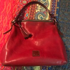 Red, Dooney & Bourke Purse, Style Florentine Twist Strap Hobo Hobo Purses Dooney & Bourke, Purse Style, Dooney & Bourke Bag, Hobo Purse, Colorful Bags, Fringe Boots, Leather Hobo Bag, Dooney & Bourke Bags, Dooney & Bourke