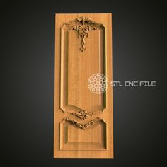 an image of a wooden door with carvings on it